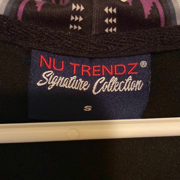 Nu Trendz jacket coat jogger size small s. Hooded hoodie Black purple zip up - Picture 4 of 8